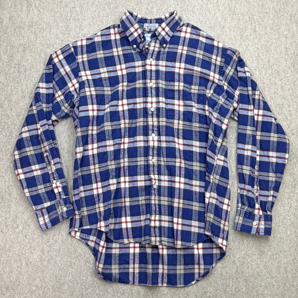 Vtg Up Country Flannel Shirt Mens XL Blue Plaid Gorpcore Americana USA Workwear